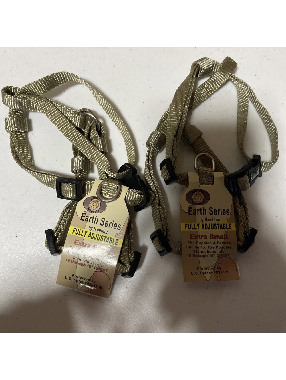 2 Pack - Hamilton Earth Series Adjustable Dog Harness, Extra Small, 10-16" Chest
